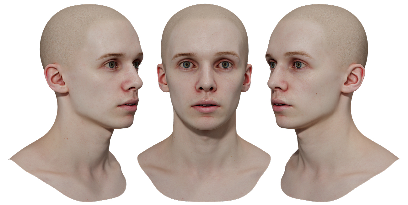20's Male white marmoset ready model scan in 3d